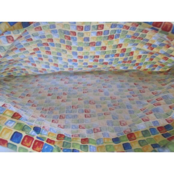 Multi Colored Squares Drawstring Backpack library bag travel bag - Picture 4 of 5